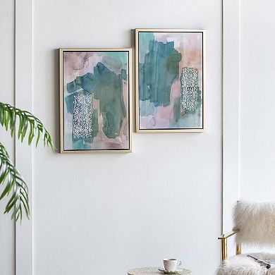 A&B Home Teals Abstract Framed Wall Art 2-Piece Set