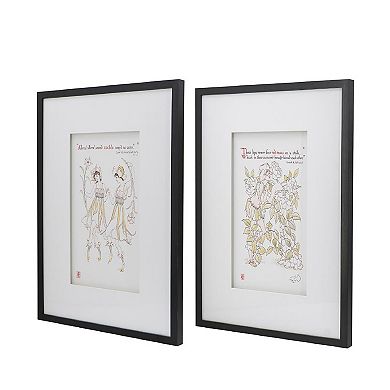A&B Home Smithsonian Florals & Goddesses Framed Wall Art 2-piece Set