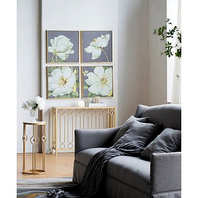 A&B Home Square Framed Floral Wall Art 4-Piece Set