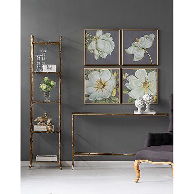 A&B Home Square Framed Floral Wall Art 4-Piece Set