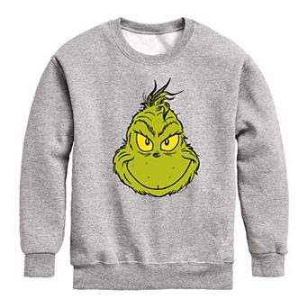 Boys 8-20 Dr. Seuss How the Grinch Stole Christmas Face Crew Fleece Sweatshirt
