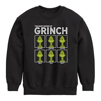 Boys 8-20 Dr. Seuss How the Grinch Stole Christmas Moods Crew Fleece Sweatshirt