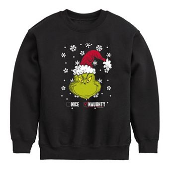 Boys 8-20 Dr. Seuss How the Grinch Stole Christmas Or Nice Crew Fleece Sweatshirt