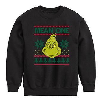 Boys 8-20 Dr. Seuss How the Grinch Stole Christmas Mean One Crew Fleece Sweatshirt