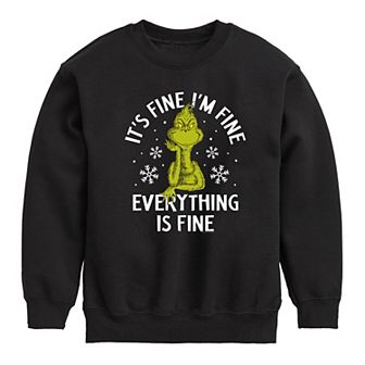 Boys 8-20 Dr. Seuss How the Grinch Stole Christmas It's Fine Crew Fleece Sweatshirt
