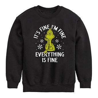 Boys 8-20 Dr. Seuss How the Grinch Stole Christmas It's Fine Crew Fleece Sweatshirt