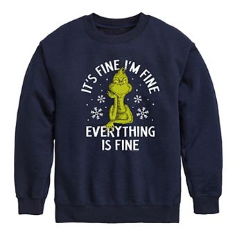 Boys 8-20 Dr. Seuss How the Grinch Stole Christmas It's Fine Crew Fleece Sweatshirt