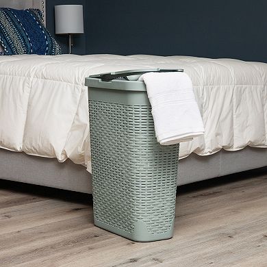Mind Reader 40 Liter Hinged Lid Slim Laundry Hamper