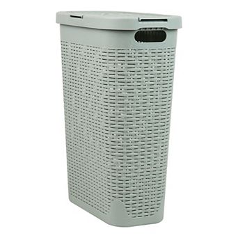 Mind Reader 40 Liter Hinged Lid Slim Laundry Hamper