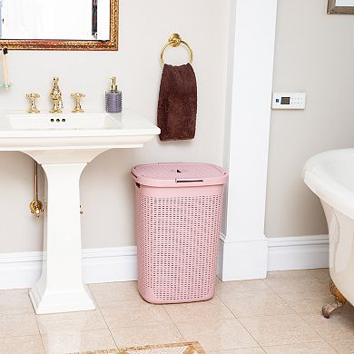Mind Reader 60 Liter Hinged Lid Slim Laundry Hamper