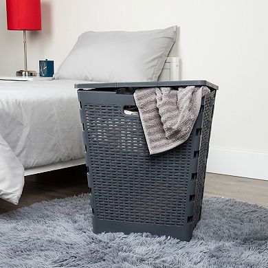 Mind Reader 60 Liter Hinged Lid Foldable Laundry Hamper