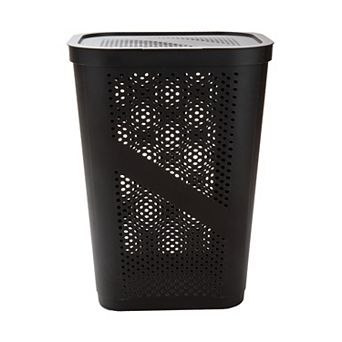 Mind Reader 60 Liter Hinged Lid Slim Plastic Laundry Hamper