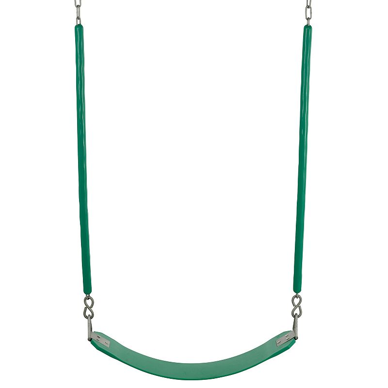 Swingan Belt Swing For All Ages with Soft Grip Chain, Green, Large