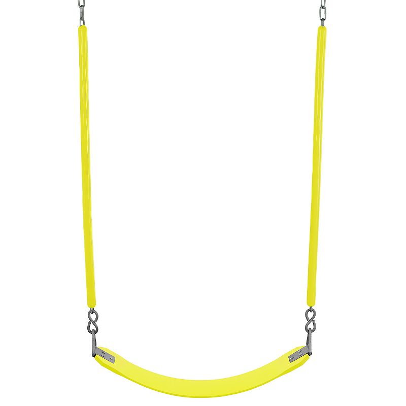 Swingan Belt Swing For All Ages with Soft Grip Chain, Yellow, Large