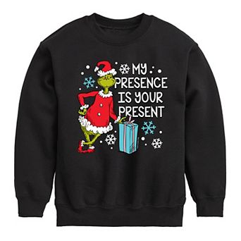 Boys 8-20 Dr. Seuss How the Grinch Stole Christmas Present Crew Fleece Sweatshirt