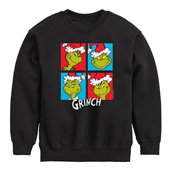 Boys 8-20 Dr. Seuss How the Grinch Stole Christmas Grid Crew Fleece Sweatshirt