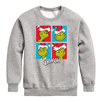 Boys 8-20 Dr. Seuss How the Grinch Stole Christmas Grid Crew Fleece Sweatshirt