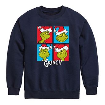 Boys 8-20 Dr. Seuss How the Grinch Stole Christmas Grid Crew Fleece Sweatshirt