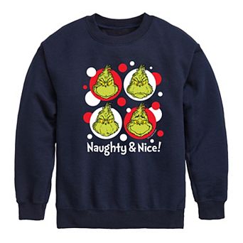 Boys 8-20 Dr. Seuss How the Grinch Stole Christmas Naughty is Nice Crew Fleece Sweatshirt