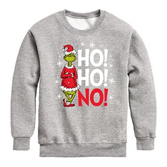 Boys 8-20 Dr. Seuss How the Grinch Stole Christmas Ho Ho No Crew Fleece Sweatshirt
