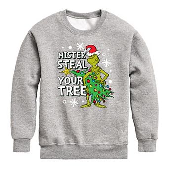 Boys 8-20 Dr. Seuss How the Grinch Stole Christmas Steal Tree Crew Fleece Sweatshirt