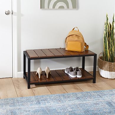 Honey-Can-Do 2-Tier Entryway Shoe Storage Bench