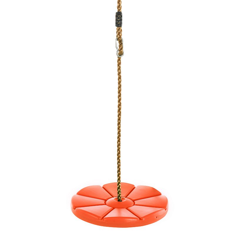 Swingan Cool Disc Swing with Adjustable Rope, Orange, Large