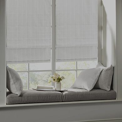 Madison Park Colm Basketweave 100% Blackout Cordless Roman Shade Window Curtain Panel