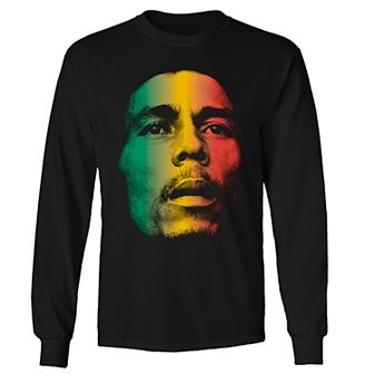 Men's Bob Marley Face Long Sleeve Tee