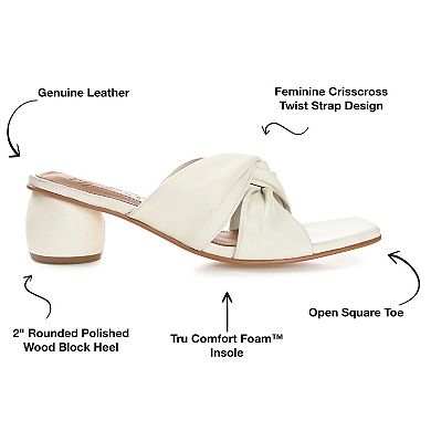 Journee Women's Genuine Leather Tru Comfort Foam Charlize Heels