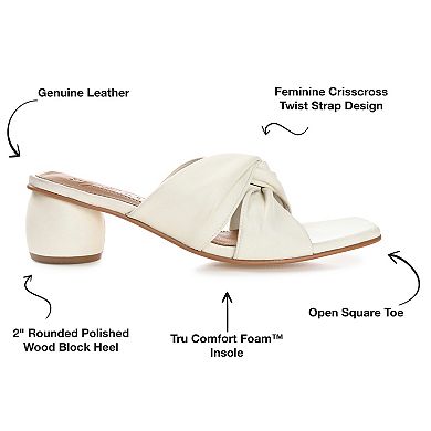 Journee Signature Women's Genuine Leather Tru Comfort Foam Charlize Heels