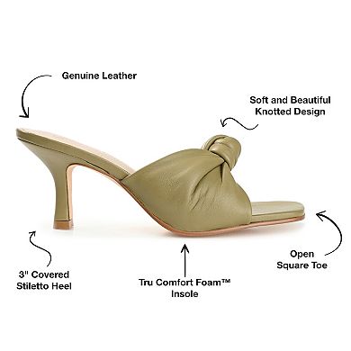 Journee Signature Women's Genuine Leather Tru Comfort Foam Finlee Heels