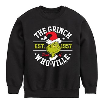 Boys 8-20 Dr. Seuss How the Grinch Stole Christmas Whoville Varsity Crew Fleece Sweatshirt