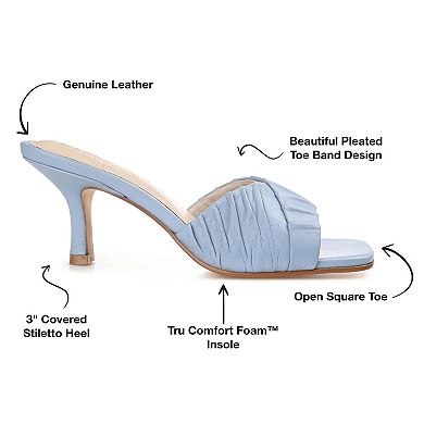 Journee Signature Women's Genuine Leather Tru Comfort Foam Juliette Heels