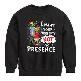 Boys 8-20 Dr. Seuss How the Grinch Stole Christmas Presence Crew Fleece Sweatshirt