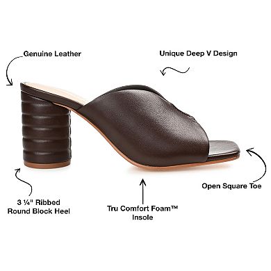 Journee Signature Women's Genuine Leather Tru Comfort Foam Karah Heels