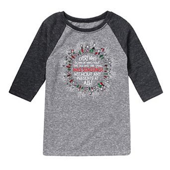Boys 8-20 Dr. Seuss How the Grinch Stole Christmas Every Who Raglan Graphic Tee