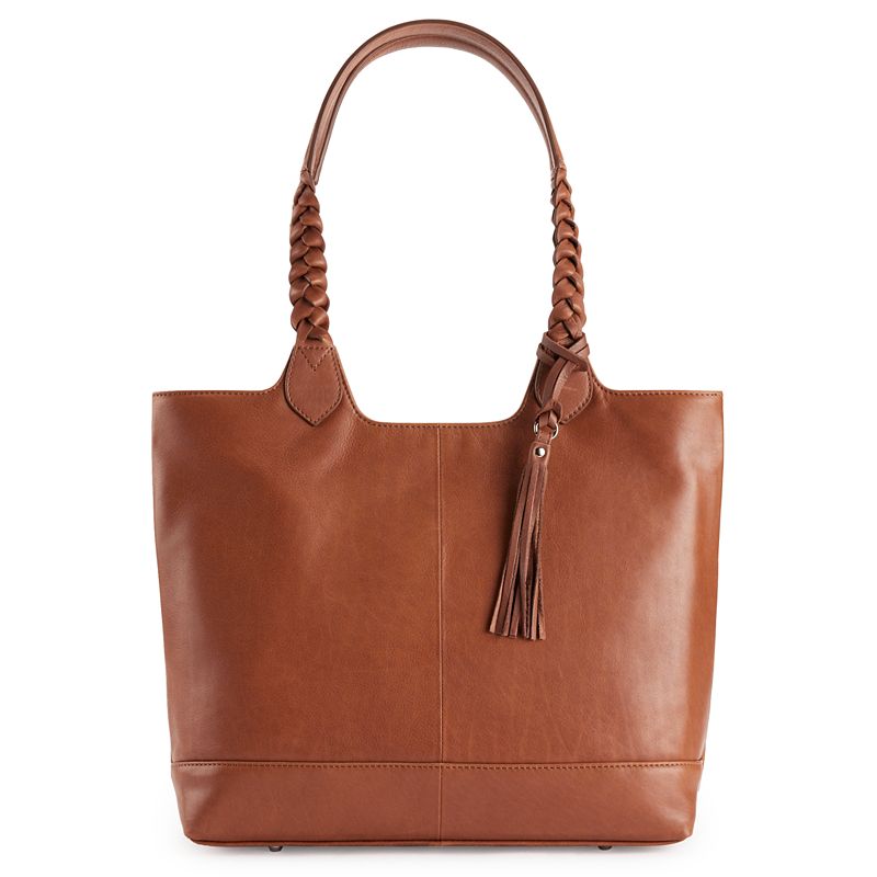 ili Leather RFID-Blocking Shopper Tote Bag, Brown