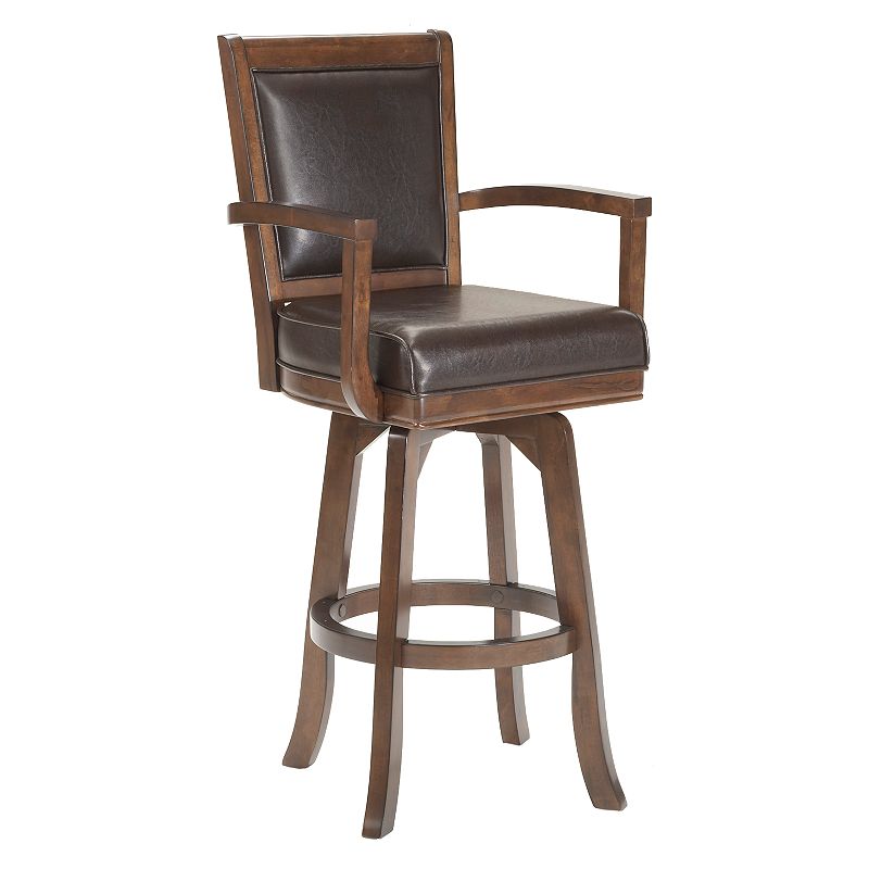 Ambassador Swivel Bar Stool, Brown - 90809660 - Furniture Padded swivel cushion allows for 360 degrees of mo sku 90809660