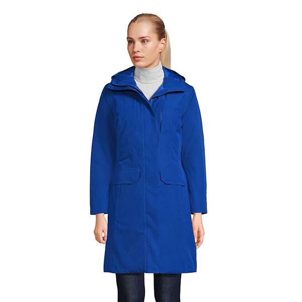 Plus Size Gallery Contrast-Trim Hood Rain Jacket