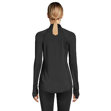 Petite Lands' End Thermaskin Heat Quarter-Zip Baselayer Top