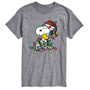 Big & Tall Peanuts Christmas Lights Tee