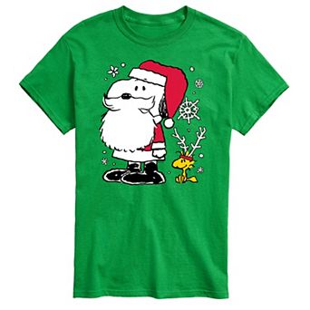 Big & Tall Peanuts Santa Reindeer Tee