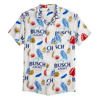 Men's Busch Light Beer Button-Down Camp Shirt