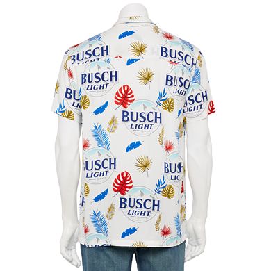 Men's Busch Light Beer Button-Down Camp Shirt