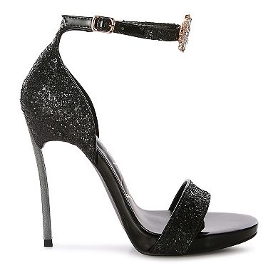 London Rag Straight Fire Women's Glitter High Heel Sandals