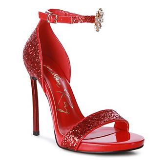 London Rag Straight Fire Women's Glitter High Heel Sandals