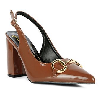 London Rag All Nighter Women's Patent Slingback Heels