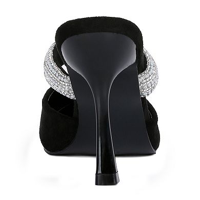 London Rag Fauci Women's Embellished-Strap Heeled Mules