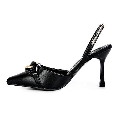 London Rag Pull Me Women's Embellished Slingback Dress Shoes